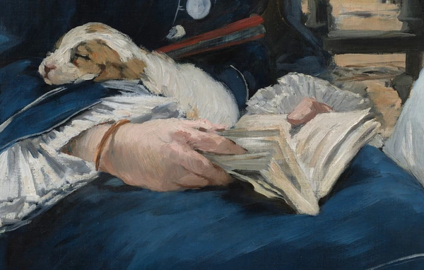 Het hondje op schoot in De spoorweg van Édouard Manet