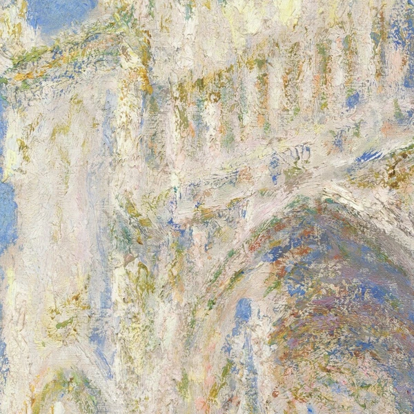 Het roosvenster in De kathedraal van Rouen in zonlicht van Claude Monet