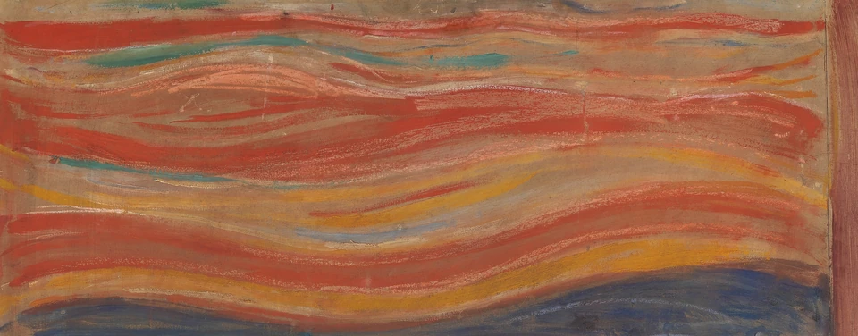 De oranjerode lucht in De Schreeuw van Edvard Munch