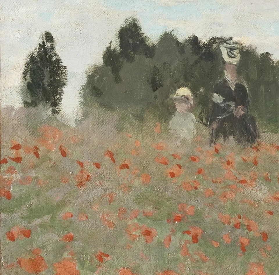Figuren op de helling in Klaprozen bij Argenteuil van Claude Monet