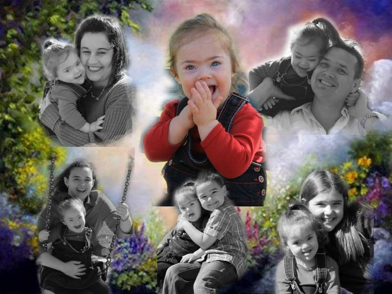 Samengestelde fotocompositie van familieleden uit meerdere foto’s