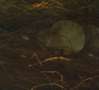 Eieren en nest in De bedreigde zwaan van Jan Asselijn