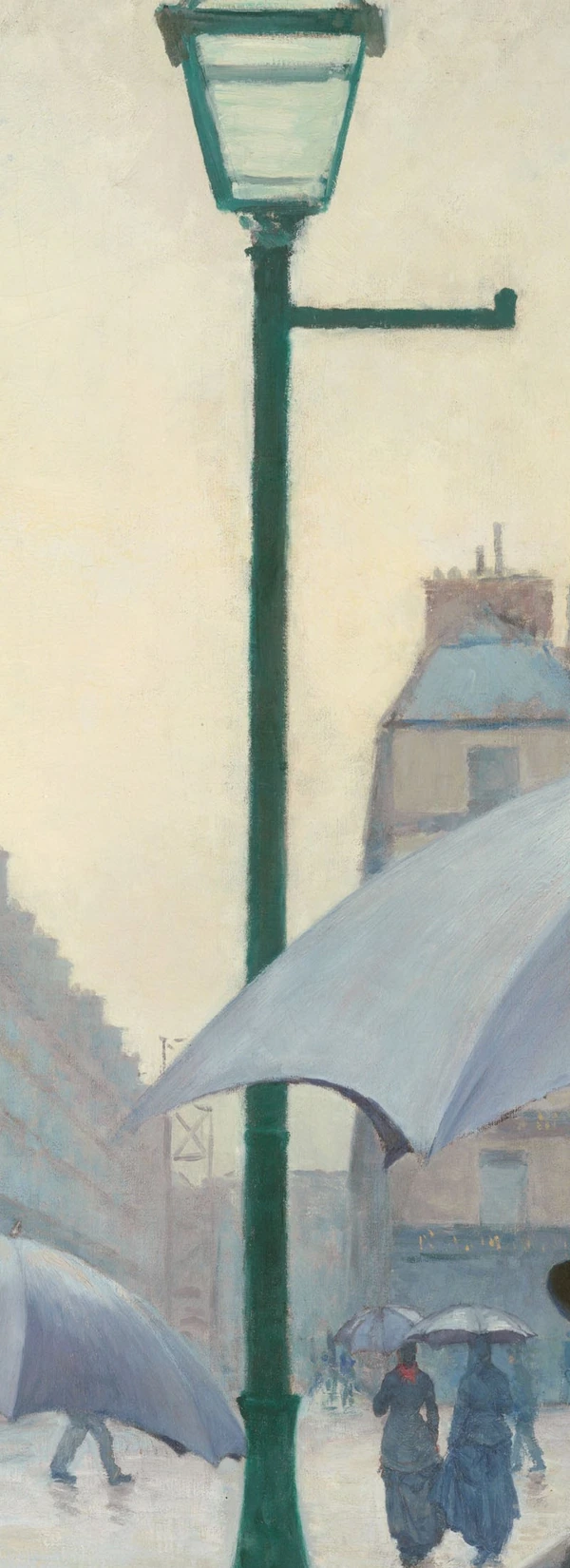 De groene lantaarn in Parijs op een regenachtige dag van Gustave Caillebotte