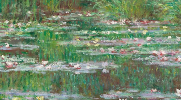 Waterlelies op de vijver in De Japanse brug van Claude Monet