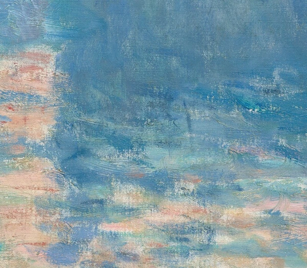 Het kleine bootje in Het Parlementsgebouw bij zonsondergang van Claude Monet