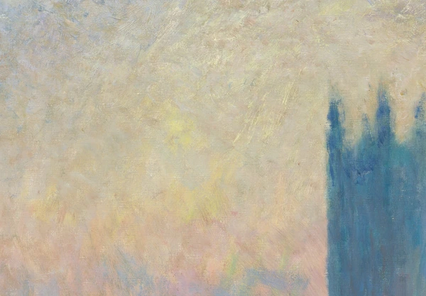 De avondlucht in Het Parlementsgebouw bij zonsondergang van Claude Monet