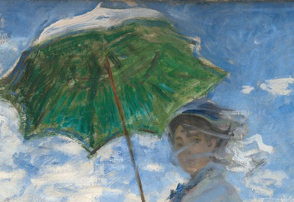 De groene parasol in Vrouw met parasol van Claude Monet