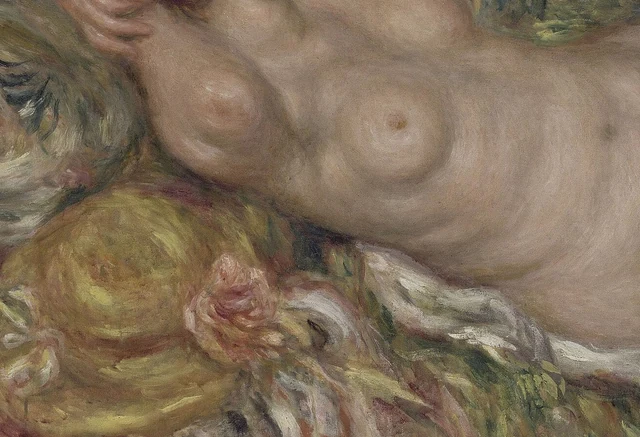 Torso, arm en draperie in Bathers van Pierre-Auguste Renoir