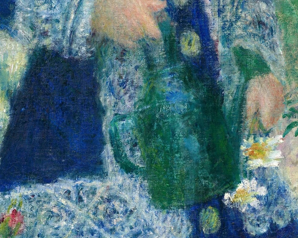 De groene gieter in Meisje met gieter van Pierre-Auguste Renoir