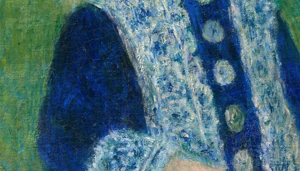 Het kant van de jurk in Meisje met gieter van Pierre-Auguste Renoir