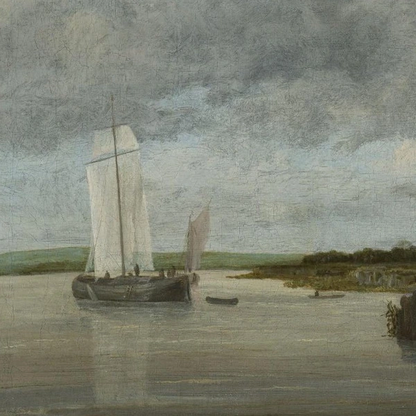 Zeilschip op de Lek in De molen bij Wijk bij Duurstede