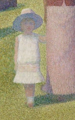 Meisje in het licht in Een zondag op La Grande Jatte van Georges Seurat