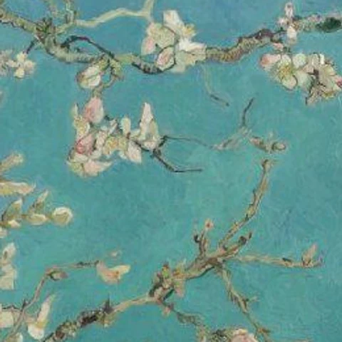 Roze bloemknoppen in Amandelbloesem van Vincent van Gogh