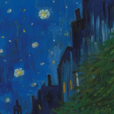 Sterrenhemel in Caféterras bij nacht van Vincent van Gogh