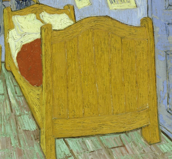 Het gele bed in De slaapkamer van Vincent van Gogh