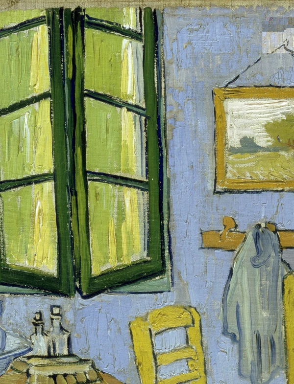 Het groene raam in De slaapkamer van Vincent van Gogh
