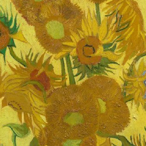 Donker bloemhart in Zonnebloemen van Vincent van Gogh