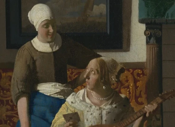 Twee vrouwen en de brief in De liefdesbrief van Johannes Vermeer