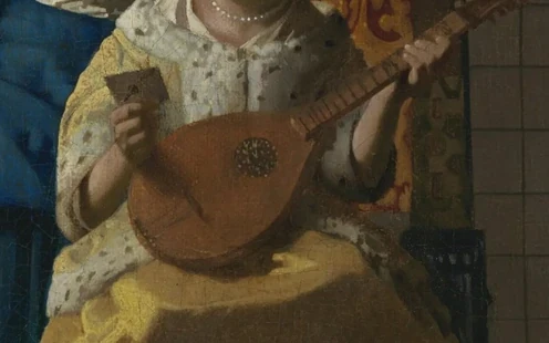 Cister en handen in De liefdesbrief van Johannes Vermeer