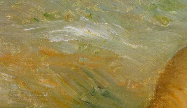 Groene en gele penseelstreken in Nude Woman Reclining van Van Gogh — Vincent van Gogh