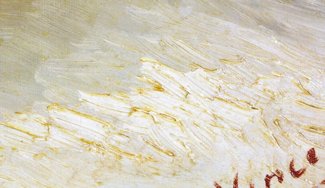 Witte en gele penseelstreken in Nude Woman Reclining van Vincent van Gogh