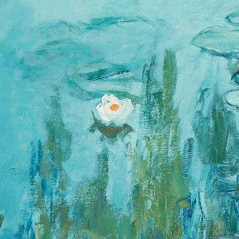 Witte waterlelie in Waterlelies van Claude Monet