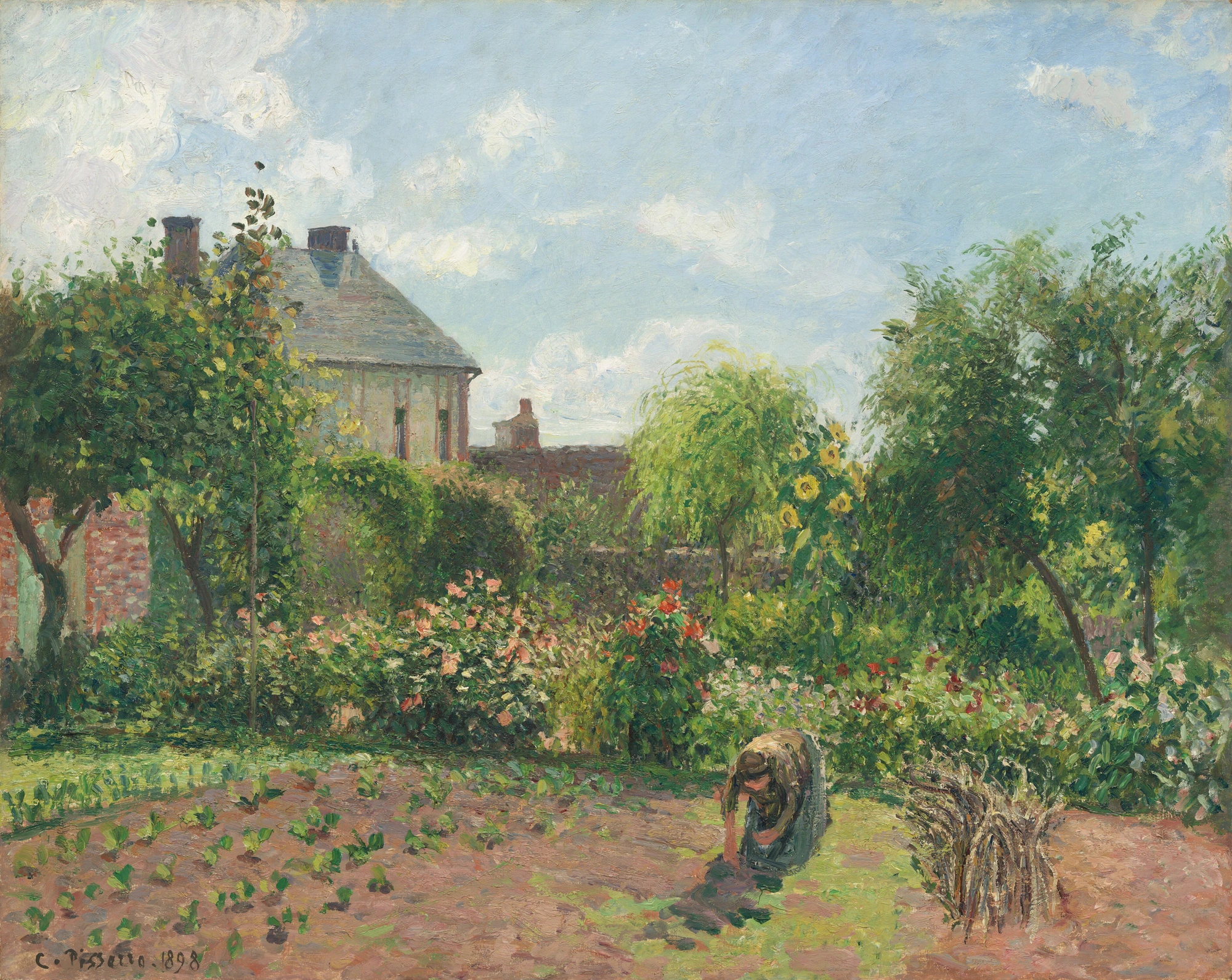 De tuin van de kunstenaar in Éragny als voorbeeld van het werk van Camille Pissarro