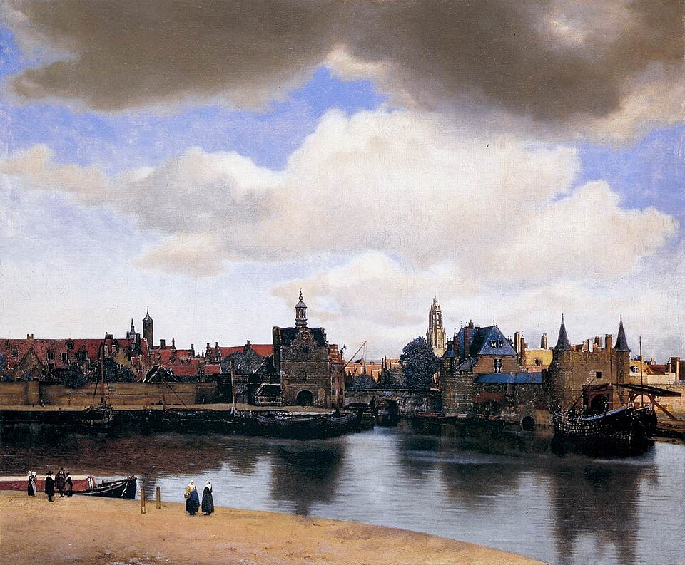 Gezicht op Delft van Johannes Vermeer als contextbeeld bij zijn leven in Delft