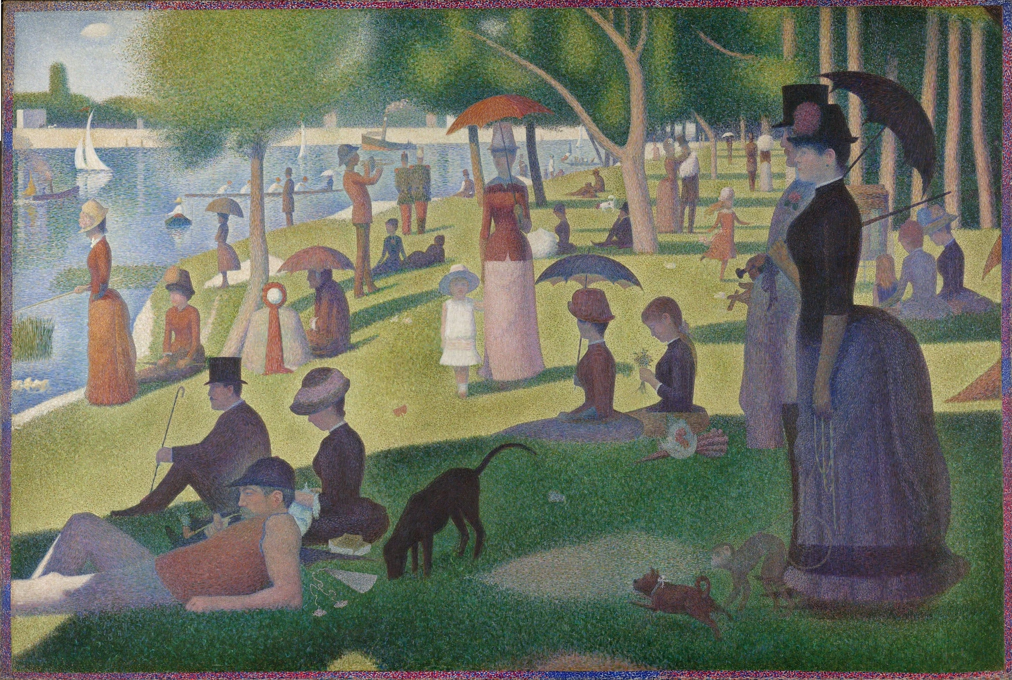 Een zondag op La Grande Jatte als voorbeeld van het werk van Georges Seurat